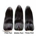 Straight 4x4 Silk Base Lace Closure Bleached Knots Pre Plucked Hairline Natural Headline Human Hair