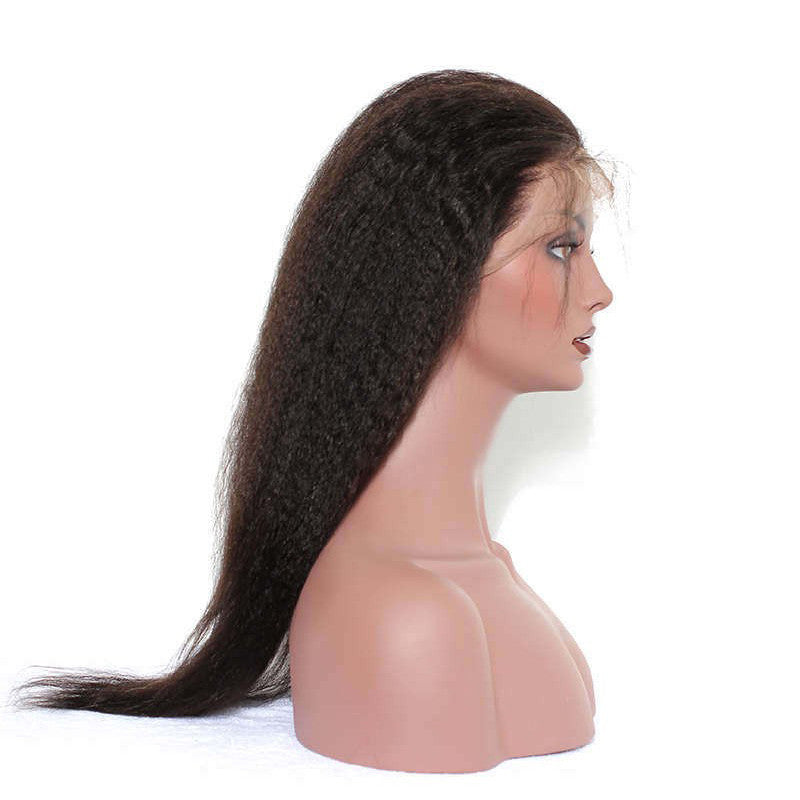 360 Lace Band Frontal Kinky Straight With Baby Hair Virgin Hair Swiss Lace Natural Headline