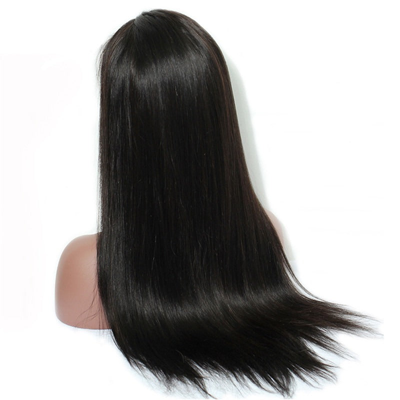Straight Lace Front Wig Natural Headline Bleached Knots Can Be Permed Transparent Lace