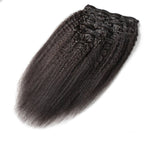 Kinky Straight 100g-130g 16 Inch-26 Inch Head Made Remy Hair 10Pcs Clips In 100% Human Hair