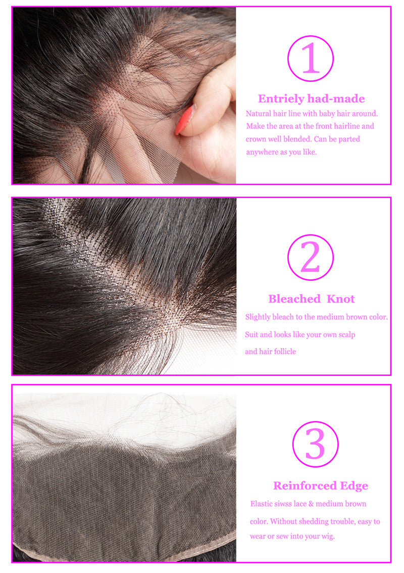 13x6 Loose Wave Lace Frontal Suitable Dying Colors Virgin Hair No Shedding No Tangle Swiss Lace