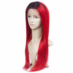 Color Full Lace Wig Straight 1B Red Ombre Color Top Quality For Women Long Straight Virgin Hair