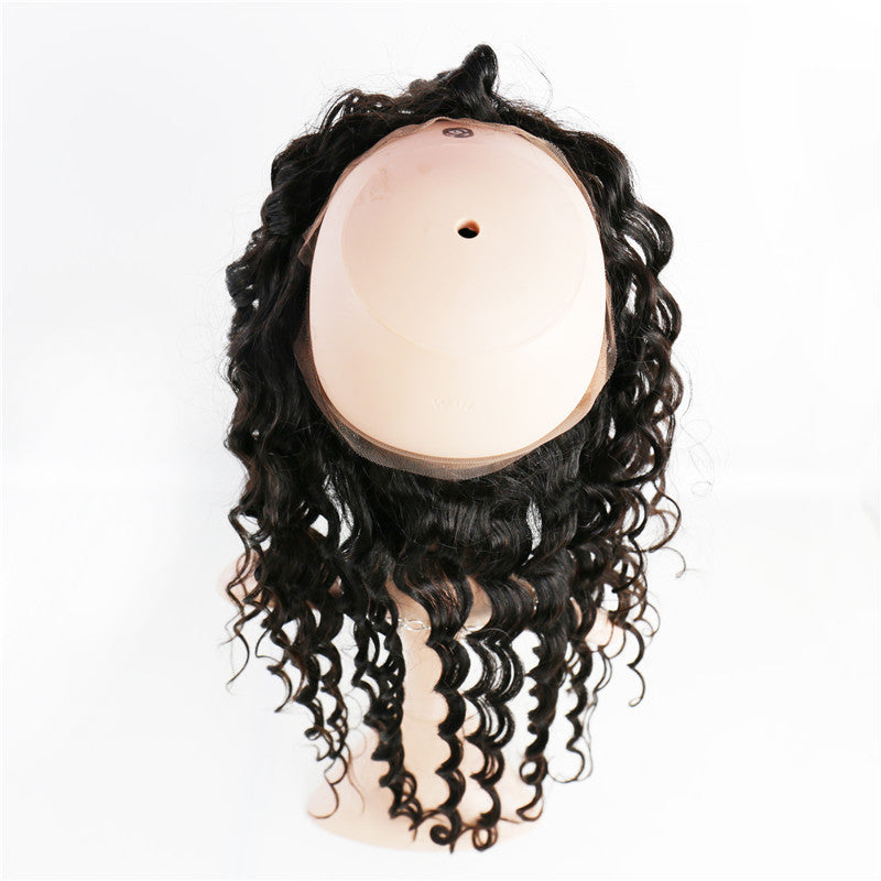 2 Bundles Natural Wave Natural Color Hair With 360 Lace Frontal Wavy Hair