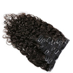 Natural Wave Wavy Natural Black Color Human Hair 10PCS Clip In Hair Extentions For Women 10~30 Inch
