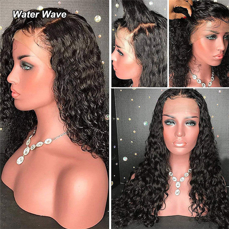 Transparent Lace Wig Glueless Water Wave Lace Front Wigs 150, 180, 300 Density 13x4 Inch Human Hair Wig