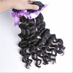 3 Bundles Natural Wave Natural Color Hair With 360 Lace Frontal Wavy Hair