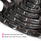 Body Wave Natural Color Human Hair 10PCS Clip In Hair Extentions For Women 10~30 Inch