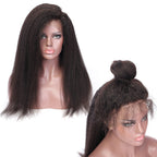 13x6 Lace Front Wig Kinky Straight Hand Tied Suitable Dying Colors No Shedding No Tangle Average Size