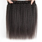 3 Bundles Natural Hair Afro Kinky Straight Hair With 360 Lace Frontal With Natural Hairline