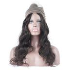 2 Bundles Virgin Hair BodyWave Natural Color With 360 Lace Frontal Natural Hairline