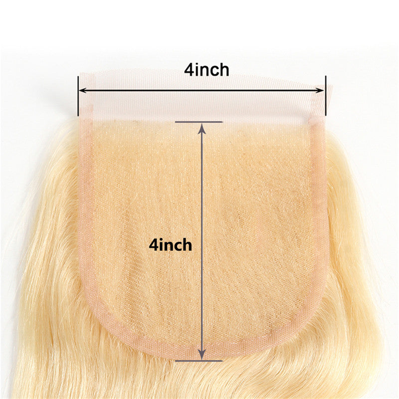 613 4x4 Lace Closure Body Wave Light Brown Lace Human Hair Natural Headline Pre Plucked Hairline