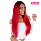 Color Full Lace Wig Straight 1B Red Ombre Color Top Quality For Women Long Straight Virgin Hair