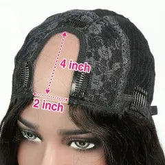 Human Hair Brazilian U Part Wig Kinky Straight, Body Wave, Straight