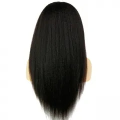 Human Hair PrePlucked Remy Glueless Kinky Straight Wig 4x4 Closure Wig