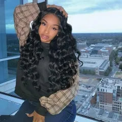 Loose Wave 360 Lace Front Wig 150% Density Pre Plucked Hairline Remy Hair