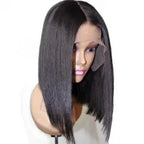 New Arrival 13_6 Straight 150_ Density Bob Lace Front Wig  Middle Part Natural Color Pre Plucked Hairline With Baby Hair