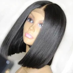 New Arrival 13_6 Straight 150_ Density Bob Lace Front Wig  Middle Part Natural Color Pre Plucked Hairline With Baby Hair
