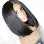 New Arrival 13_6 Straight 150_ Density Bob Lace Front Wig  Middle Part Natural Color Pre Plucked Hairline With Baby Hair