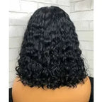 Short Bob Wigs With Middle Part Lace Front Wigs Deep Cruly Human Hair Bob Wigs For African American