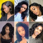 Summer Hair Colors For Black Females Short HairStyles Body Wave Middle, Side Part Bob Lace Wig
