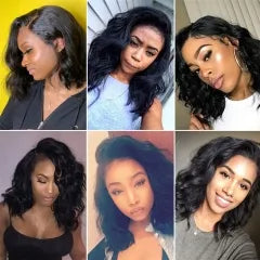Summer Hair Colors For Black Females Short HairStyles Body Wave Middle, Side Part Bob Lace Wig