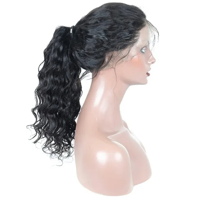 Transparent Lace Natural Wave Hair Wig 130% 180% Density Full Lace Wig Human Hair Wigs For Black Women