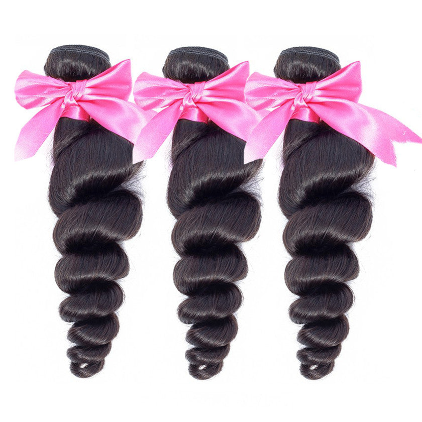 3 Bundles Loose Wave Factory Price No Damage Healthy 100% Best Quality Virgin Loose Wave Hair Weft