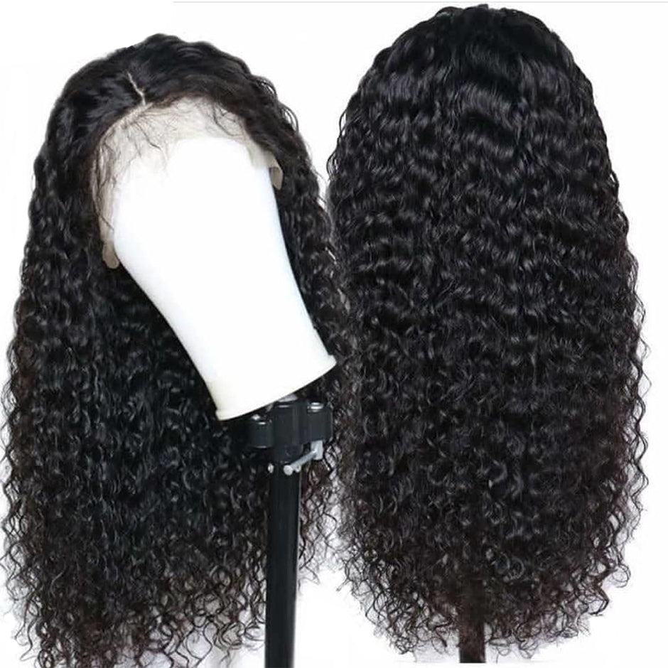 Kinky Curly Lace Front Wig No Shedding No Tangle Remy Hair No Chemical Processing Pre Plucked Hairline