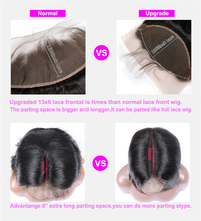 13x6 Body Wave Lace Frontal Hand Tied Natural Headline No Chemical Processing