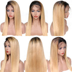 Color Full Lace Wig Straight 1B/27# Ombre Color Top Quality For Women Long Straight Virgin Hair