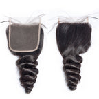 5x5 Loose Wave Lace Closure Medium Brown Lace Hand Tied Bleached Knots Human Hair