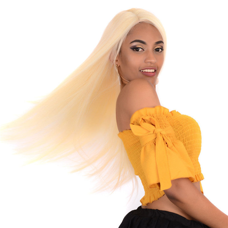 Color Full Lace Wig 613# Color Top Quality With Baby Hair Blonde Color Wig 130% Density