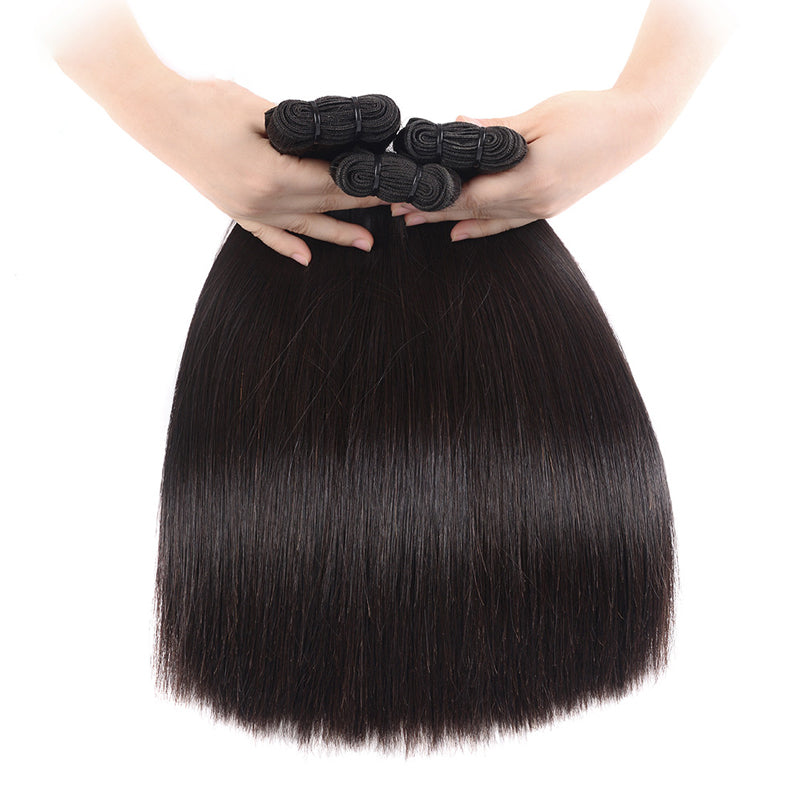 Natural Black Hair Straight Double Drawn Virgin Hair Bundles Vietnamese Thick Hair Ends Human Hair Extensions