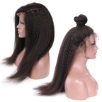 13x6 Lace Front Wig Kinky Straight Hand Tied Suitable Dying Colors No Shedding No Tangle Average Size