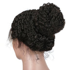 Full Lace Wig Kinky Curly Bleached Knots Natural Color Natural Headline No Chemical Processing