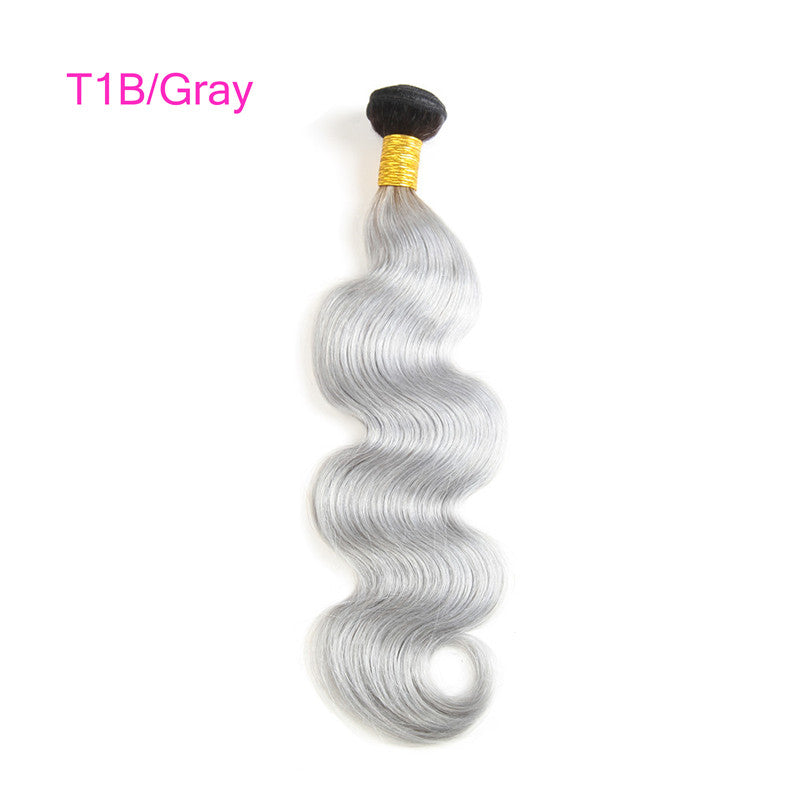 4 Bundles 1B-Pink/1B-Gray Dye Pink Hair Color Girl Human Hair Ombre Hair Braiding Hair Gray Hair