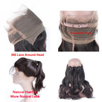 2 Bundles Virgin Hair BodyWave Natural Color With 360 Lace Frontal Natural Hairline
