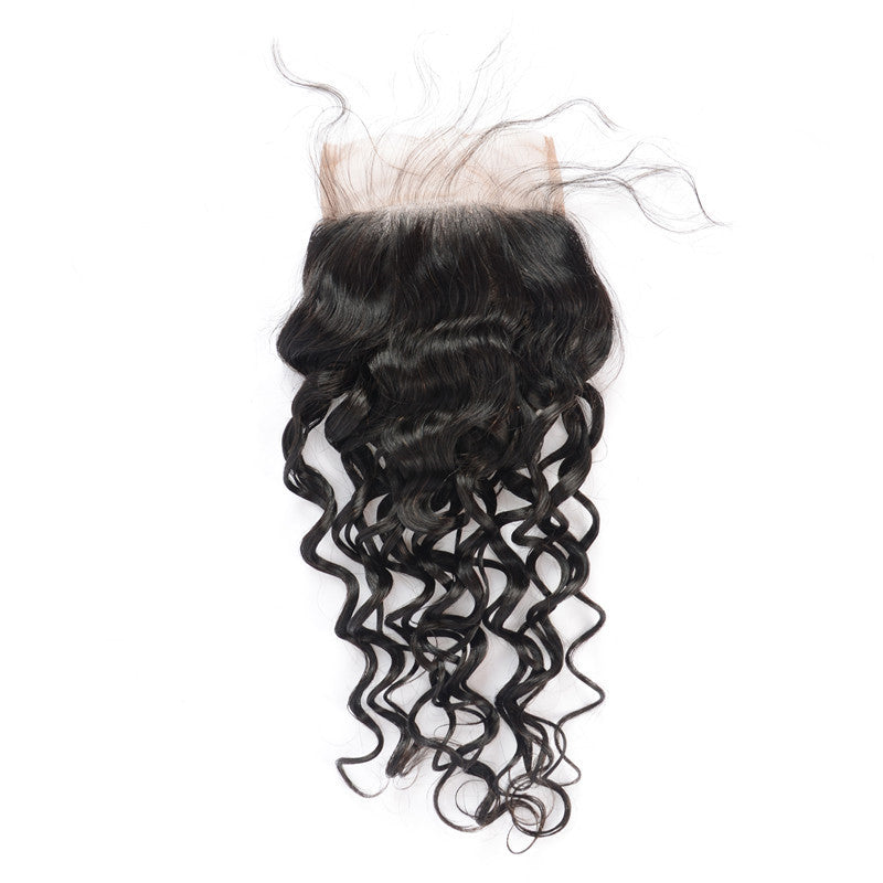 5x5 Natural Wave/Wavy Lace Closure Swiss Lace Pre Plucked Hairline No Shedding No Tangle Natural Headline