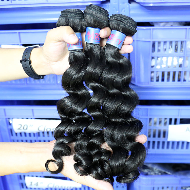 2 Bundles Natural Wave/Wavy Hair Wholesale Human Hair Bundle 100% Unprocessed Virgin