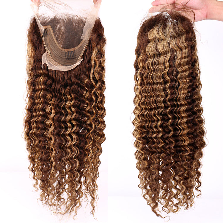 MerryHair 4#27 Highlight Wholesale Cheap Transparent Lace Front Wig Human Hair Lace Wigs