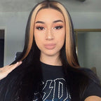 Highlight Lace Front Wig 1B 27 straight Hair middle Part 13x4 Inches
