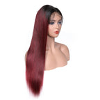 Color Full Lace Wig 1B/99J Straight Unprocessed Human Hair Ombre Color Wigs Wholesale For Black Women