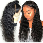 Full Lace Wig Water Wave Black Color No Shedding No Tangle No Chemical Processing Swiss Lace
