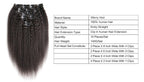 Kinky Straight 100g-130g 16 Inch-26 Inch Head Made Remy Hair 10Pcs Clips In 100% Human Hair