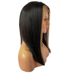 Straight Highlights Long Bob Wigs Lace Front Wig With Middle Part