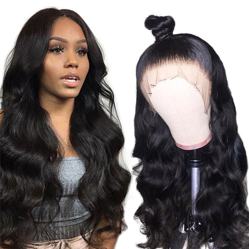 Body Wave Transparent Lace Front Wig Average Size Suitable Dying Colors Natural Headline No Shedding No Tangle