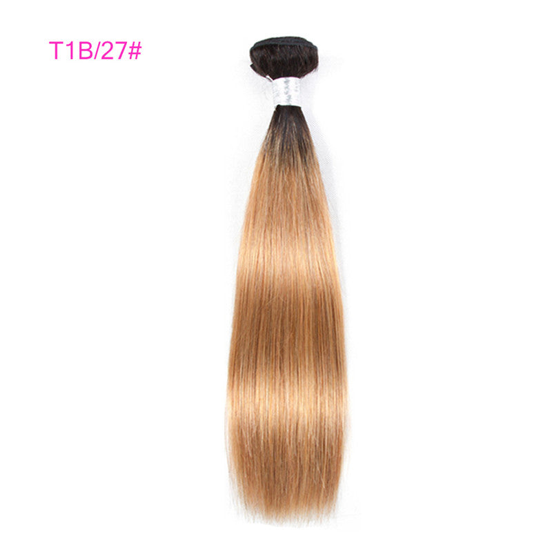 4 Bundles Straight Ombre Hair 100% Human Hair 2019 Hair Color Trends Rose Gold Ombre On Dark Hair