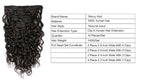 Natural Wave Wavy Natural Black Color Human Hair 10PCS Clip In Hair Extentions For Women 10~30 Inch