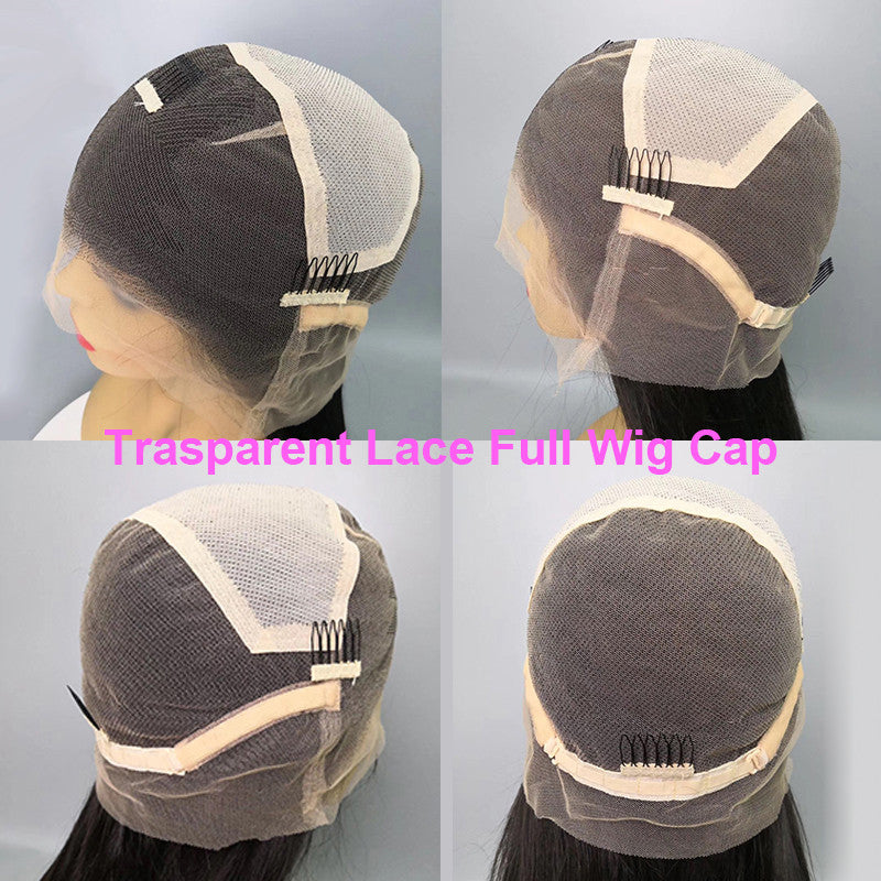 Cheap New Style 13x4 Inches Deep Wave Natural Curly Transparent Full Lace Human Hair Wigs