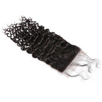 5x5 Deep Wave/Curly Lace Closure Medium Brown Lace Human Hair Baby Hair No Shedding No Tangle